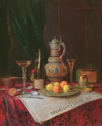 Stillleben mit einer Flasche Champagner, 1882